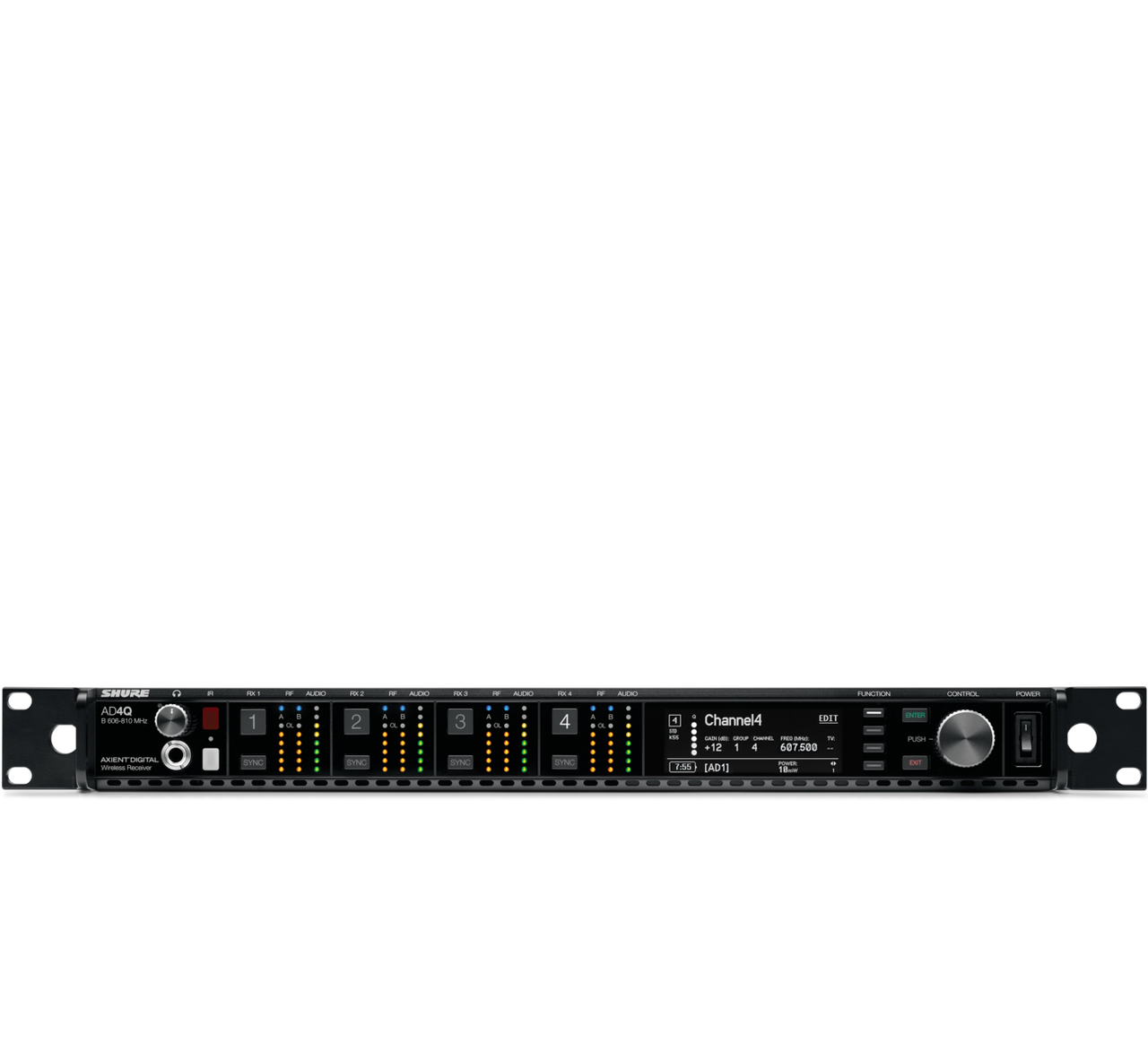 Shure AD4QUS=-B Four--channel Wireless Receiver (606-810 MHZ)