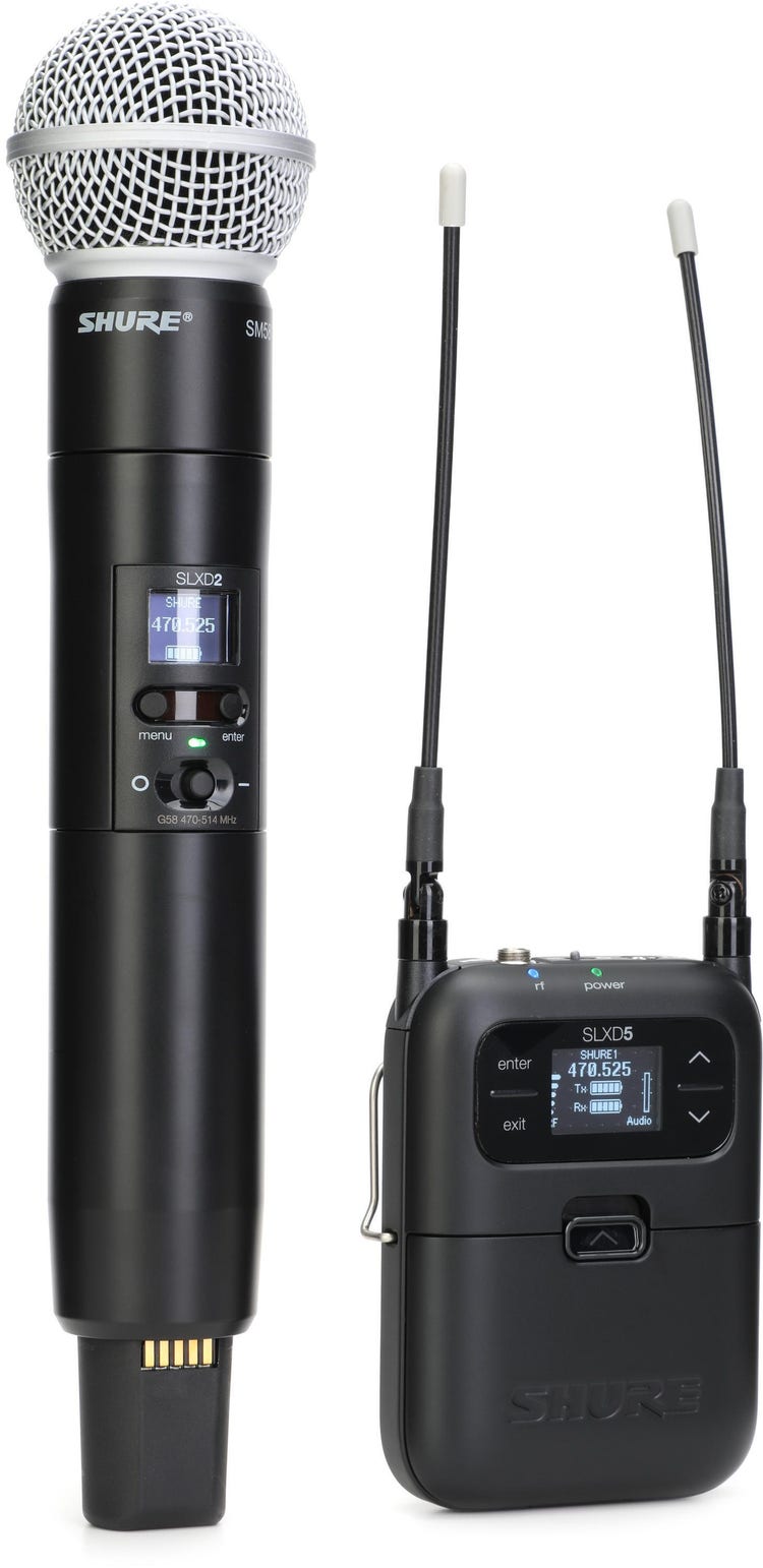 Shure SLXD25/SM58-J52 PORTABLE HH SYS W/ SM58 MIC 558-616MHz