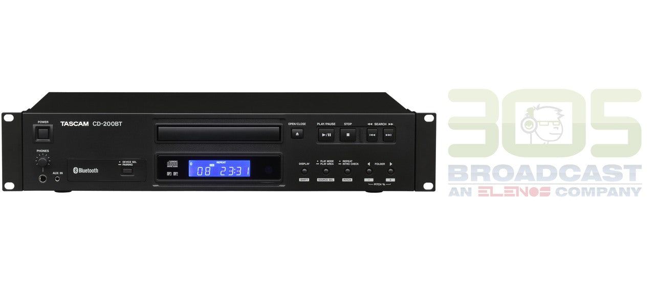 Tascam CD-200BT - Professional CD Player with Bluetooth Receiver - 305broadcast