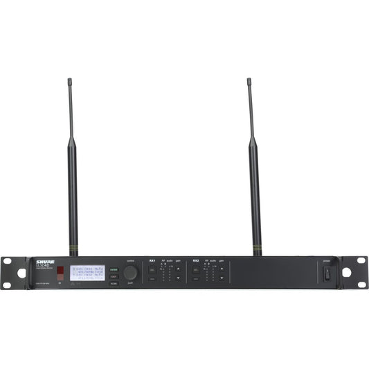 Shure ULXD4DGV=-G50 Dual Digital Wireless Receiver with Always On AES256 Encryption, Internal Power Supply, 1/2 Wave Antenna and Rack Mounting Hardware, 470-534 MHz