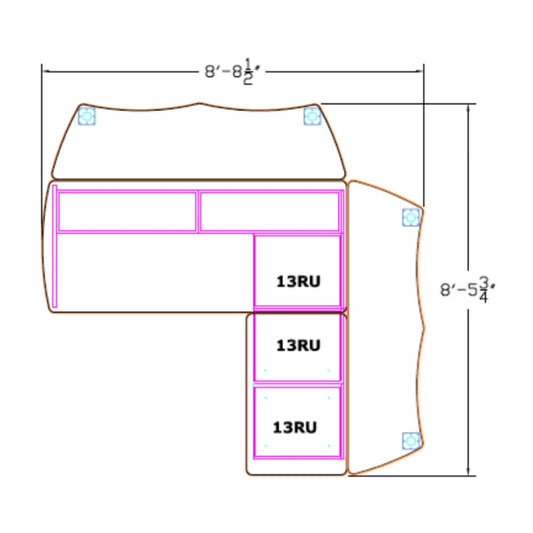 StreamLine SL2PKG8-STD-FM Main Table Configuration 8 (STANDUP)