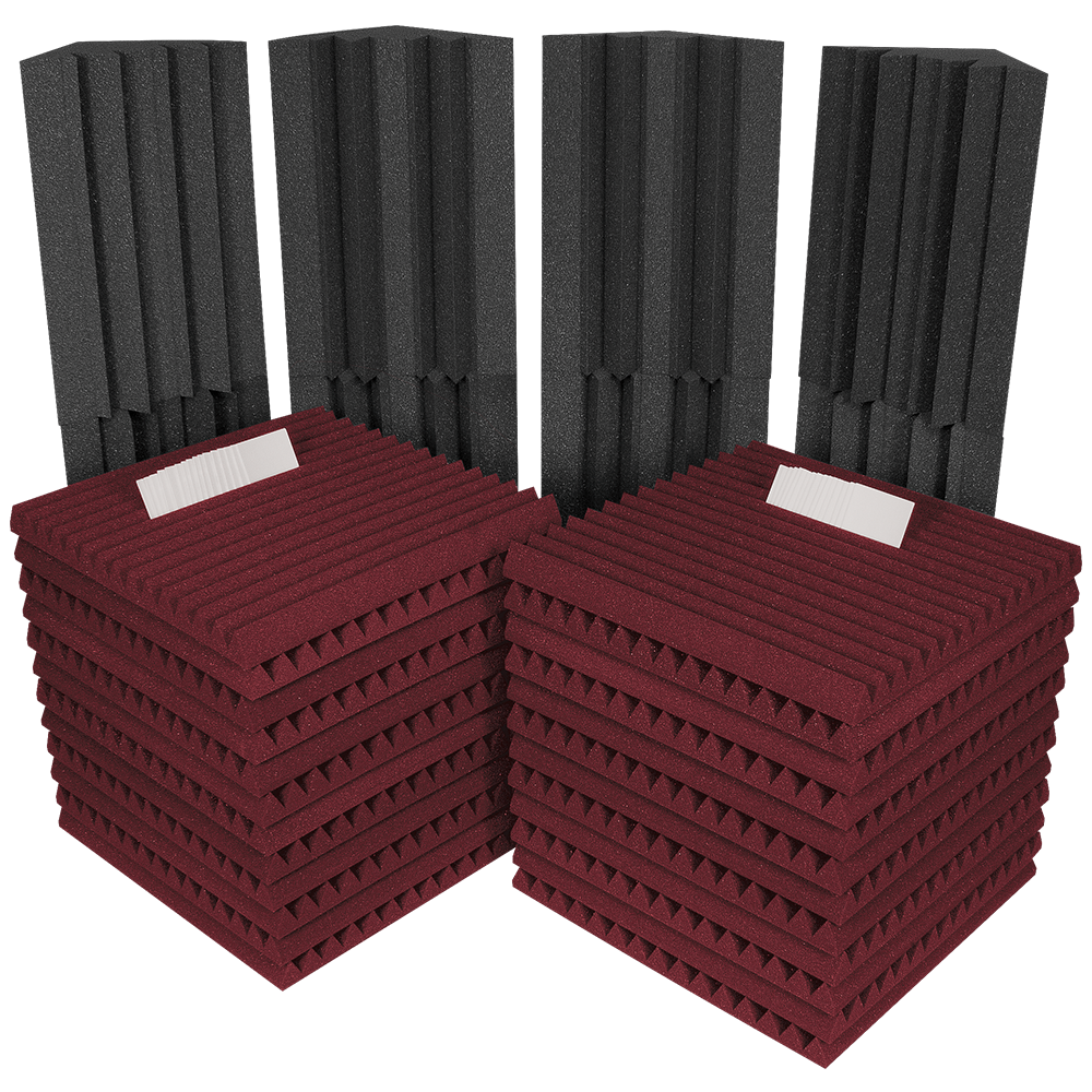 Auralex PROJ2ROOMBUR Project 2 Roominators Kit (Burgundy/Charcoal)