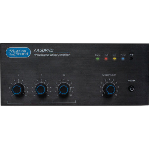 Atlas Sound AA50PHD 3-Input, 50-Watt Mixer Amplifier (PHD) - (B-Stock)
