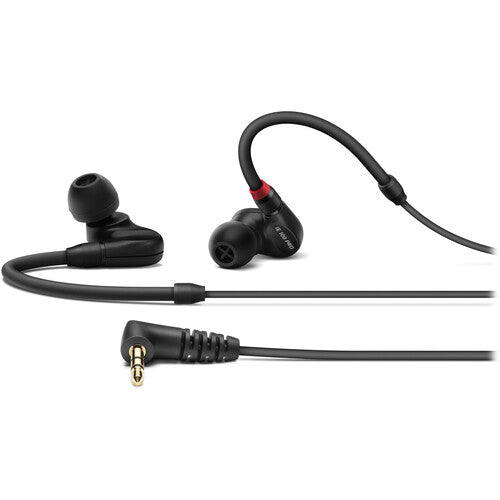 Sennheiser IE 100 PRO BLACK In-ear monitoring headphones featuring 10mm dynamic transducer and black detachable 1.3m cable with 3.5mm jack.