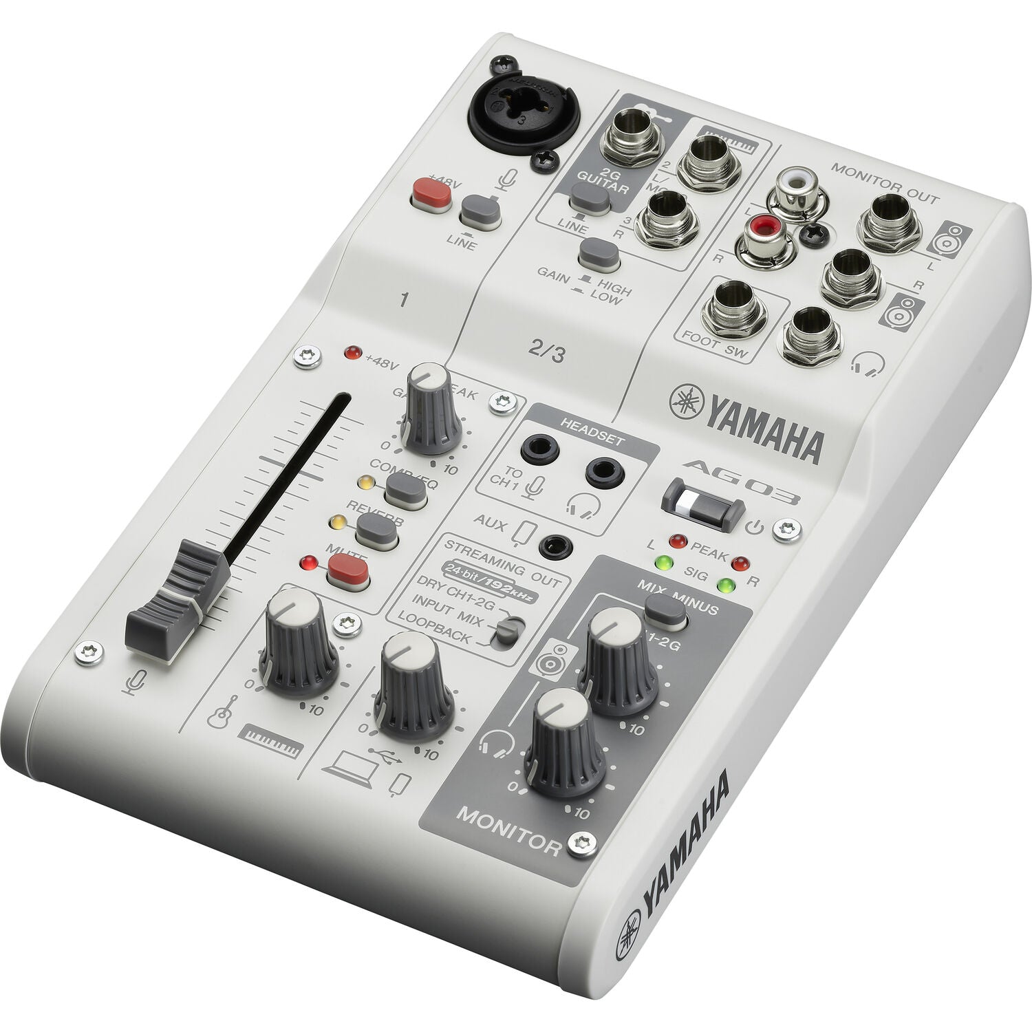 Yamaha AG03MK2 W AG03MK2 3-Channel Mixer & USB Audio Interface (White) - (B-Stock)