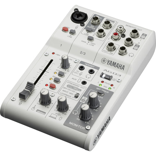 Yamaha AG03MK2 W AG03MK2 3-Channel Mixer & USB Audio Interface (White) - (B-Stock)