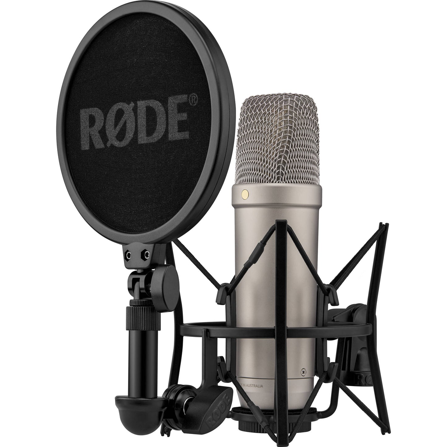 Rode NT1 5th Generation Condenser Microphone with SM6 Shockmount and Pop Filter - Silver