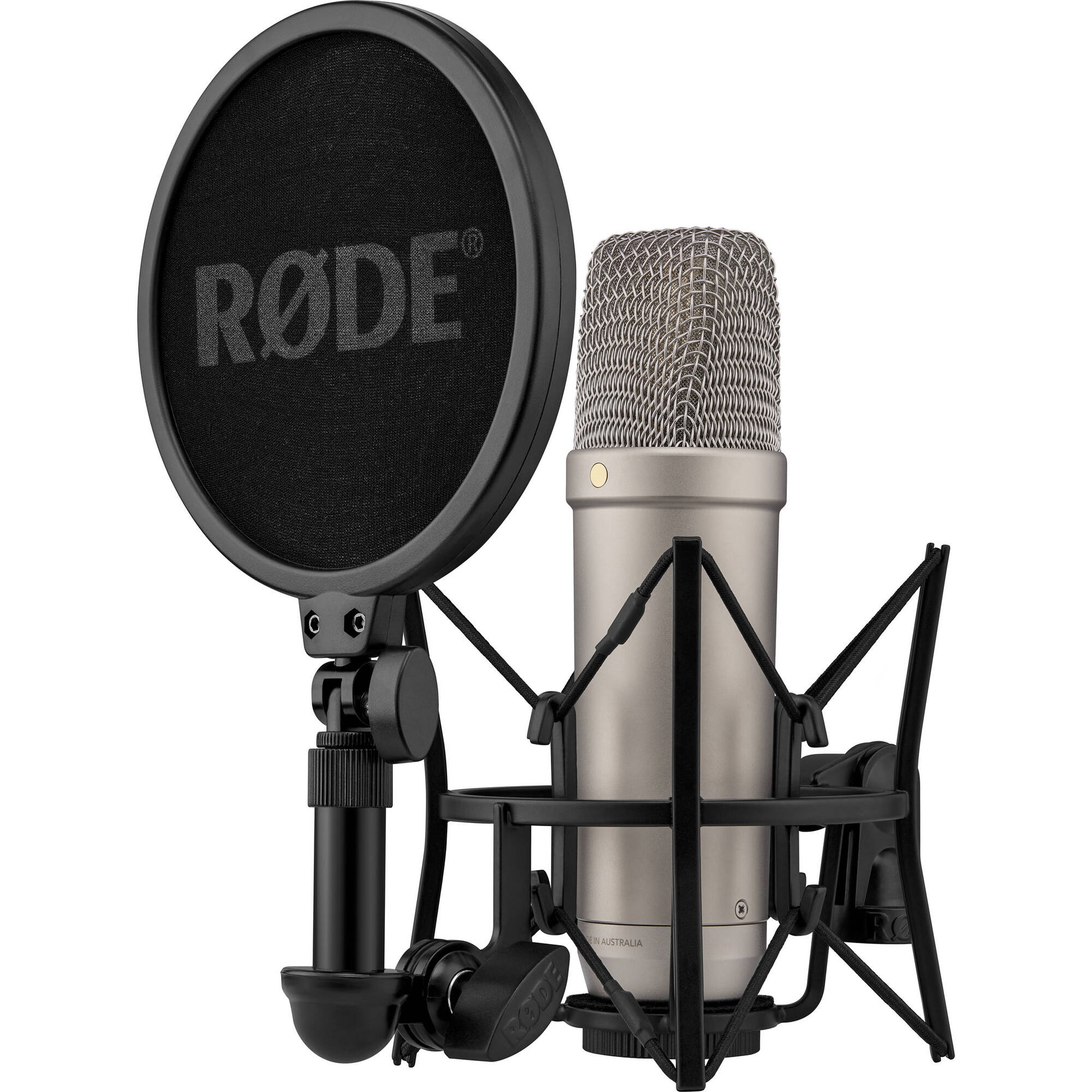 Rode NT1 5th Generation Condenser Microphone with SM6 Shockmount and Pop Filter - Silver