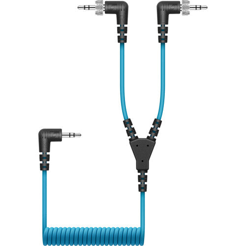 Sennheiser CL35-Y Dual Locking 3.5mm TRS Male to 3.5mm TRS Male Coiled Y-Cable