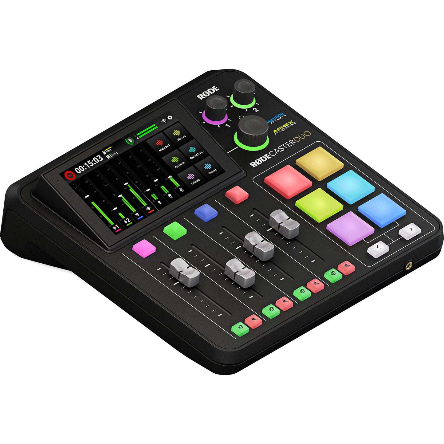 Rode RODECaster Duo Compact Integrated Audio Production Studio with 4 Faders, APHEX DSP, and Wireless Receiver