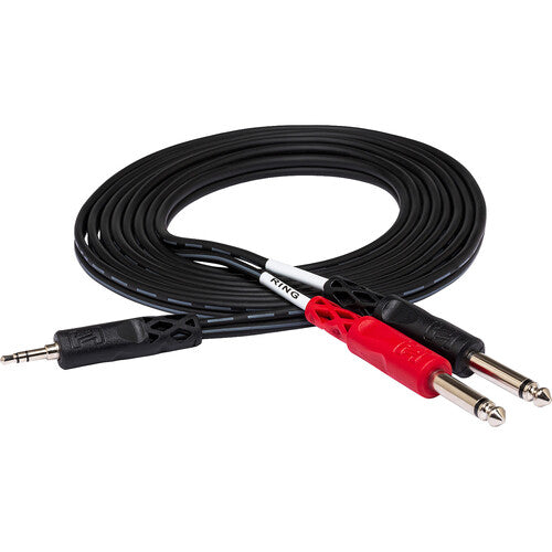 Hosa Technology CMP-153 Stereo Mini Male to 2 Mono 1/4" Male Y-Cable - (B-Stock)