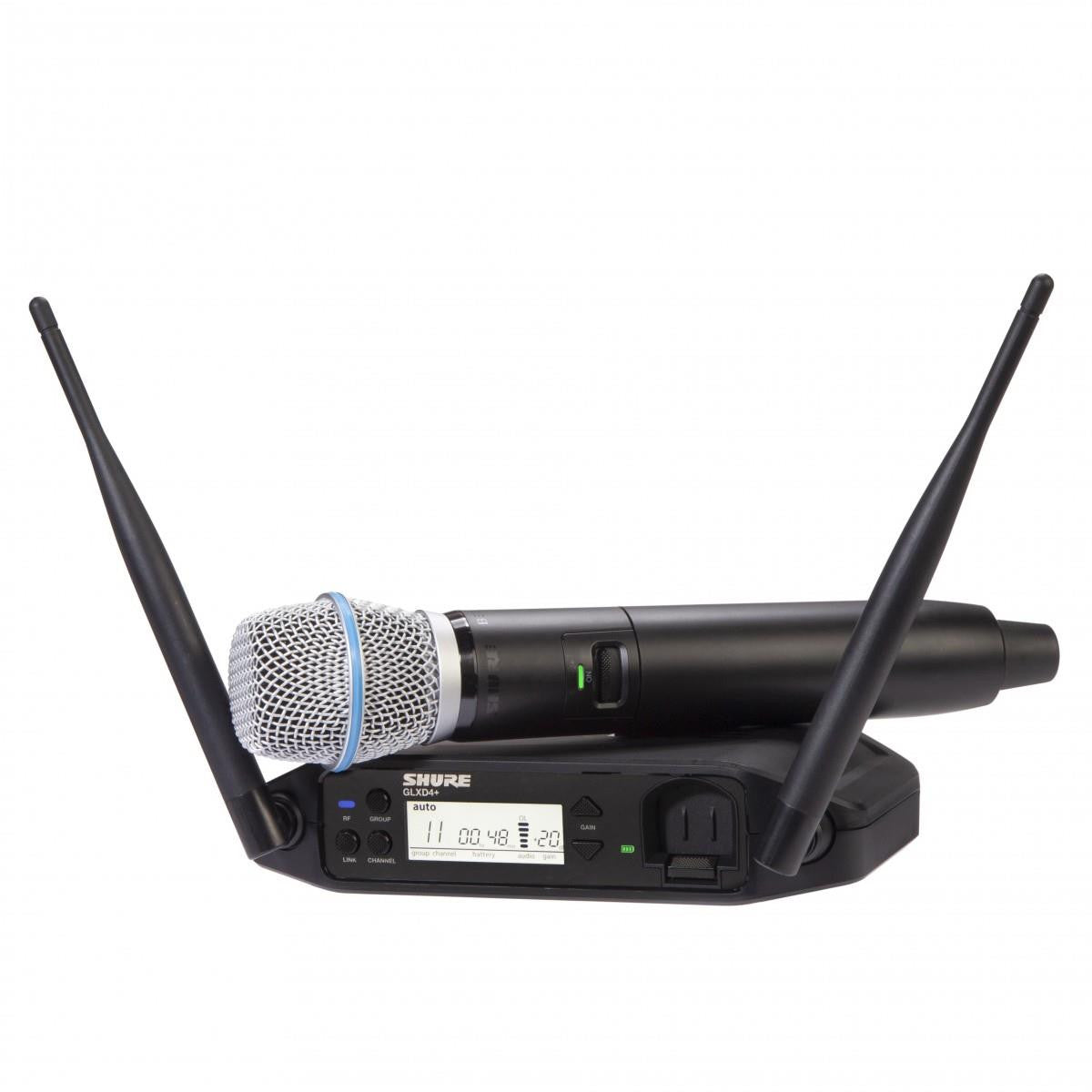 Shure GLXD24+/B87A-Z3 Featuring the industry standard BETA 87A vocal microphone, the GLXD24+/B87A Dual Band Vocal System delivers superior, transparent digital audio.