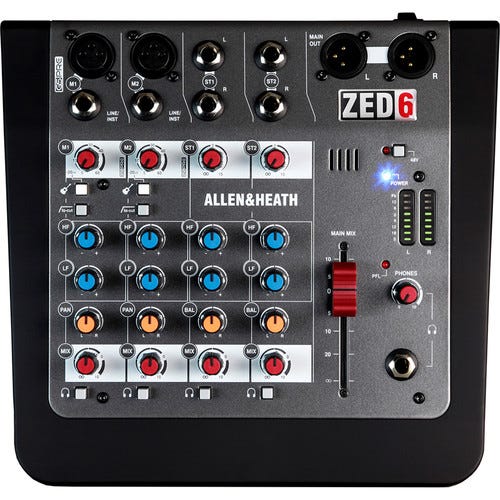 Allen & Heath AH-ZED6 6 Input Analog Mixer - (B-Stock)