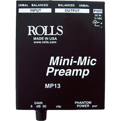 Rolls Corporation MP13 Rolls MP13 Mini Single CH Mic Preamp - (B-Stock)
