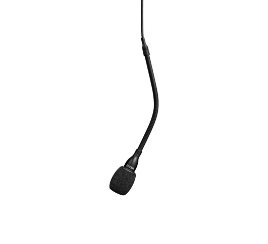 Shure MX202BP/MS Black Mini-Condenser for Overhead Miking with MINI SHOTGUN cartridge - Backplate Preamp