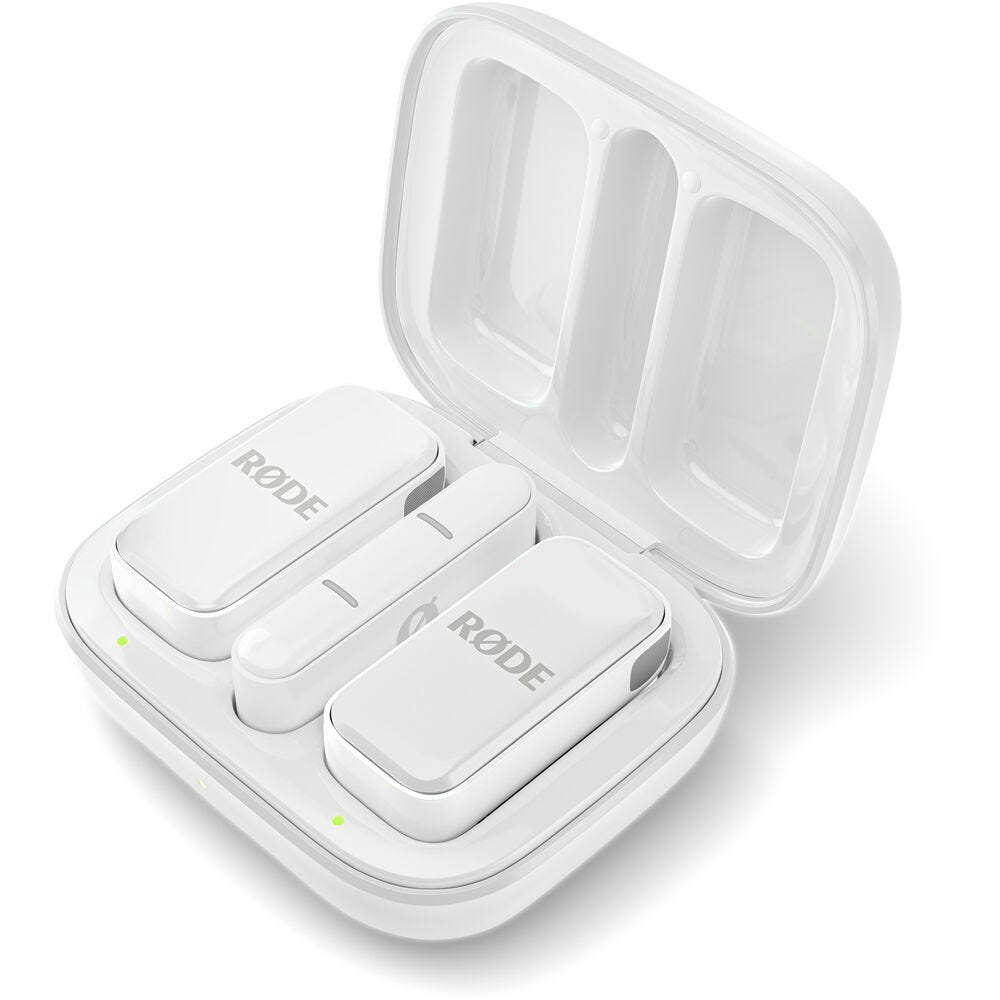 Rode WIMICROLW Wireless Micro Ultra-Compact Wireless Microphone for Lightning Smartphones (White) - (B-Stock)
