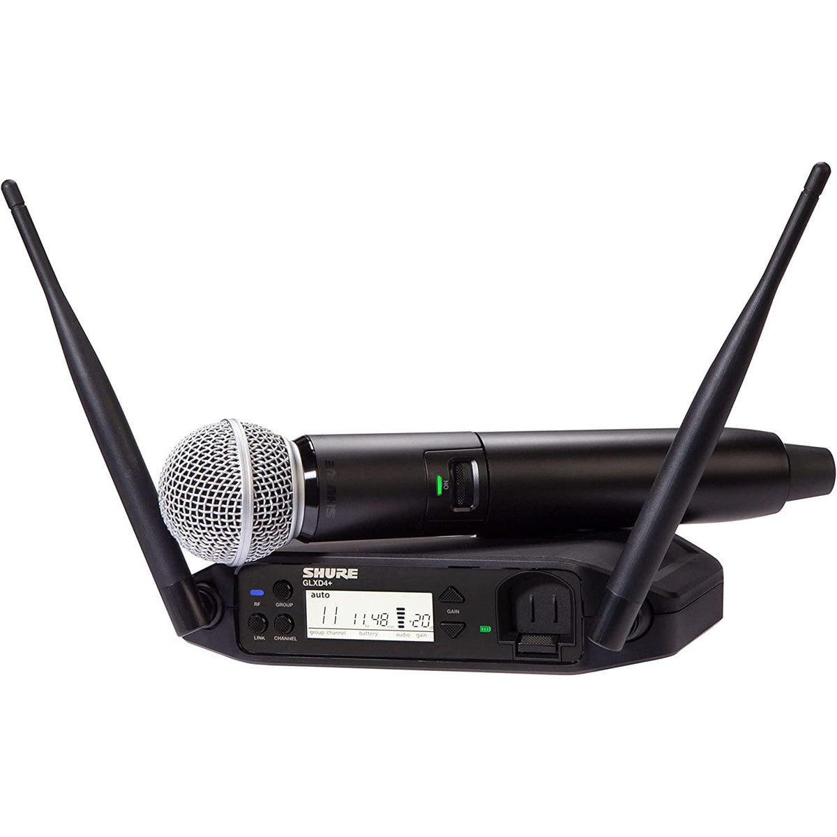 Shure GLXD24+/SM58-Z3 Featuring the industry standard SM58 vocal microphone, the GLXD24+/SM58 Dual Band Vocal System delivers superior, transparent digital audio.