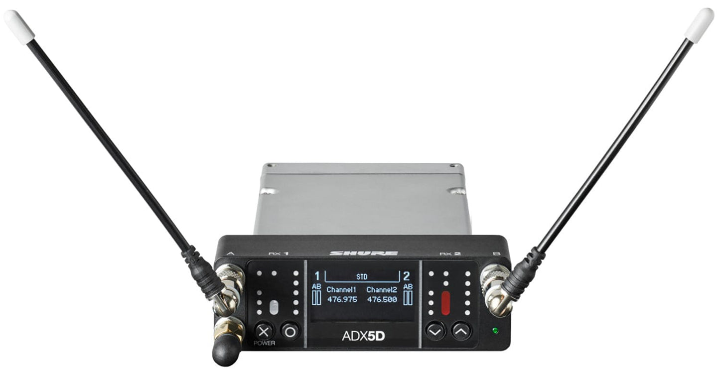 Shure ADX5DUS=-B ADX5D Portable Receiver, 606-810MHz