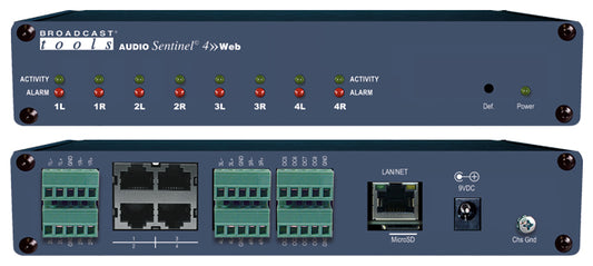 Broadcast Tools Audio Sentinel 4»Web – Web-based Analog Silence Detector - 305broadcast