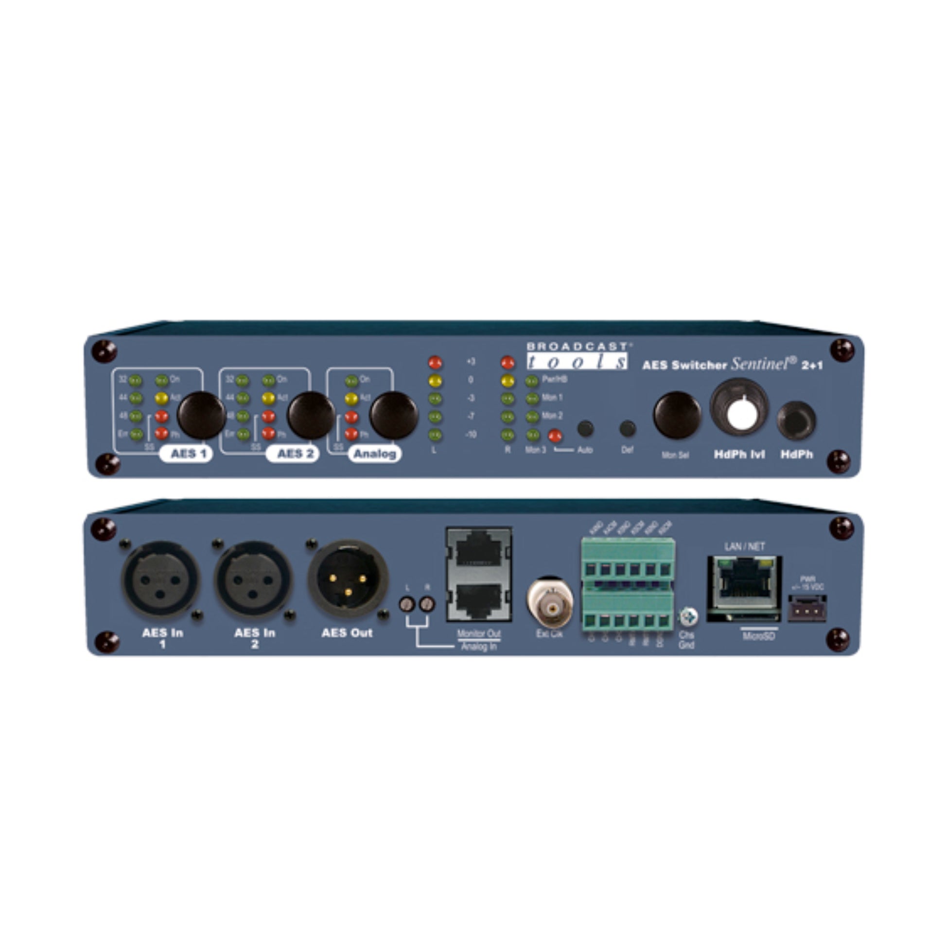 Broadcast Tools AES Switcher Sentinel 2+1 Web Based AES/EBU Silence Detector