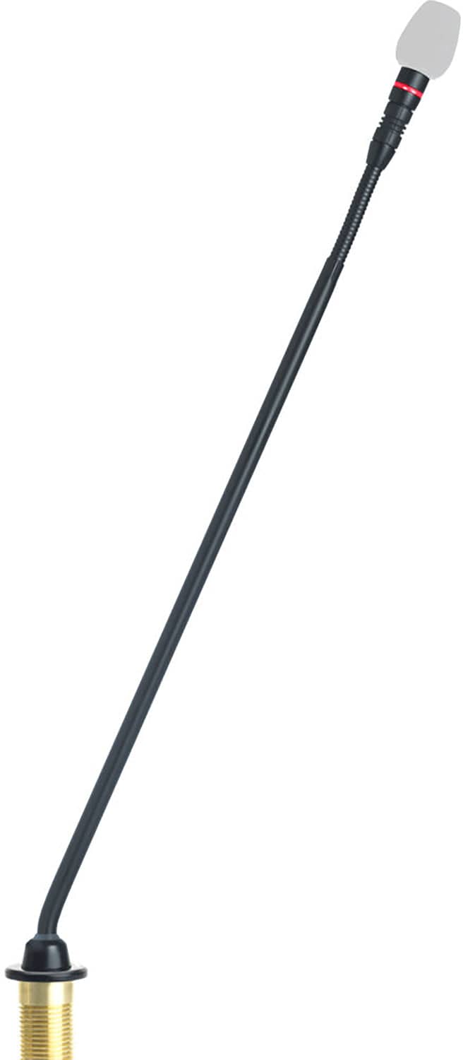 Shure MX415R/N 15" Shock-Mounted Gooseneck, No Capsule, with LED ring, includes surface mount preamplifier