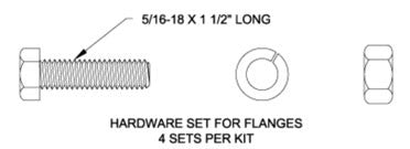 Myat 201-012 Hardware Kit, For 1 5/8" Flange, Stainless Steel - 305broadcast