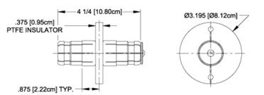 Myat 301-010 Insulator Connector, 3 1/8" Bullet - 305broadcast
