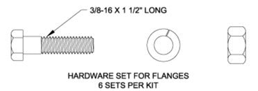 Myat 301-012 Hardware Kit for 3 1/8" Flange, Stainless Steel - 305broadcast