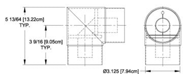 Myat 301-025 Elbow, 3 1/8" 90 Degree, Unflanged - 305broadcast