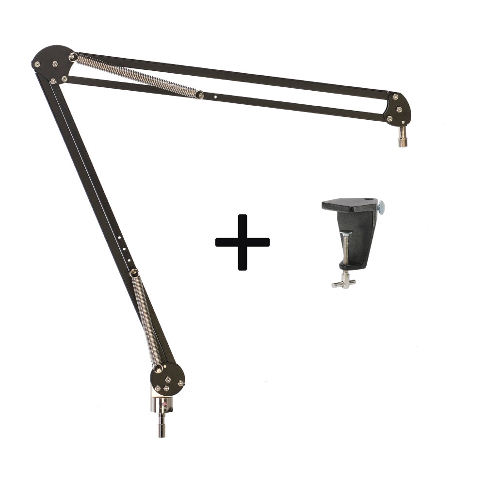 O.C. White 14199-C-B ProBoom Elite 45" Two Section Microphone Arm with Heavy Duty Cast Iron Table Edge Clamp