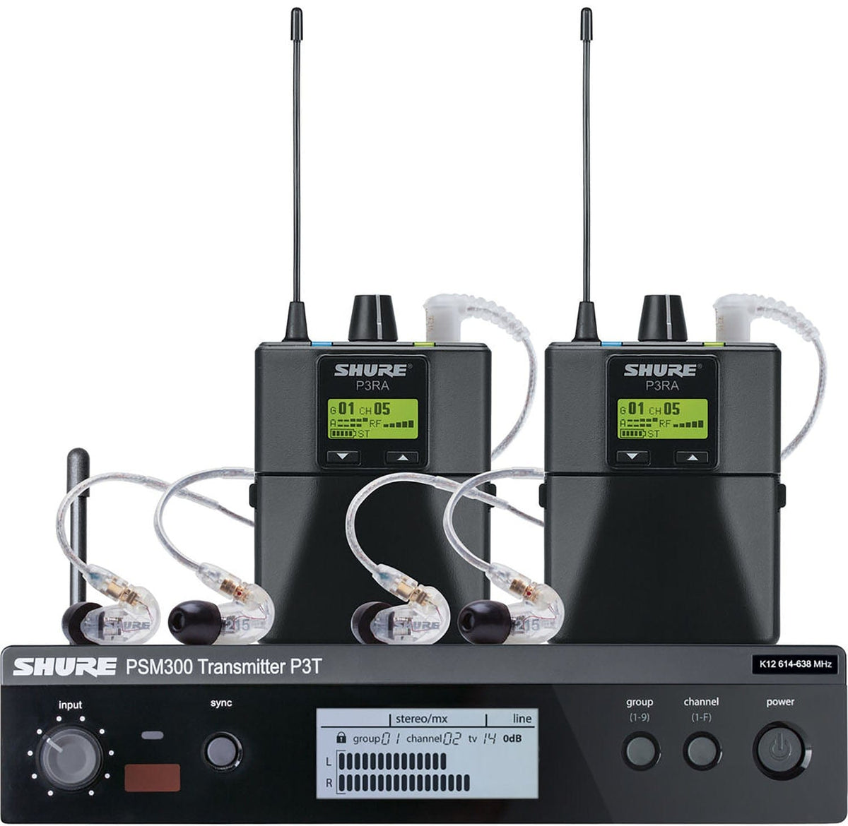 Shure P3TRA215TWP-H20 PSM300 TWIN PACK PRO WITH EARPHONES