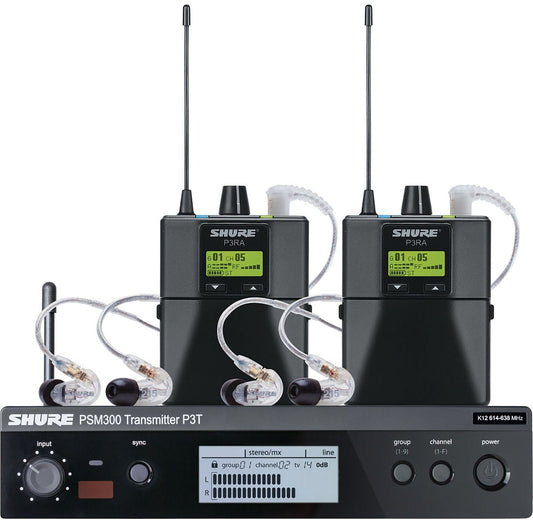 Shure P3TRA215TWP-H20 PSM300 TWIN PACK PRO WITH EARPHONES