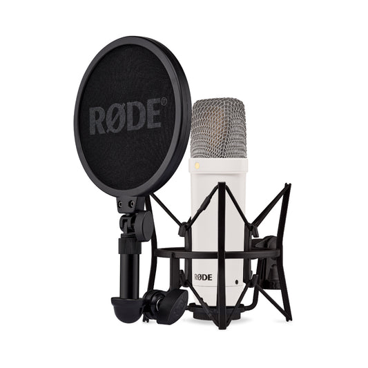 Rode NT1 Signature Series White Large-Diaphragm Cardioid Condenser Microphone with SM6 Shockmount and XLR Cable