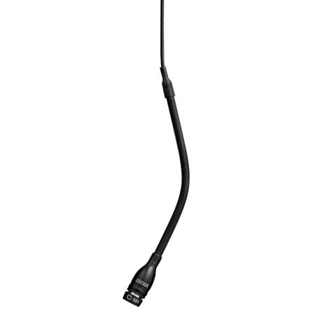 Shure MX202BP/C Cardioid - Black Mini-Condenser for Overhead Miking, 30' Unterminated Cable, Plate Mount Preamp with Screw Term