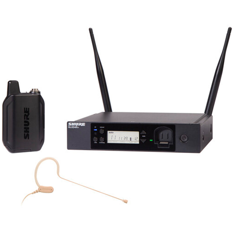Shure GLXD14R+/MX53-Z3 The GLX-D+ Dual Band Wireless Rack System features the premium MX153 Headworn Earset for high-quality vocal performance applications and the GLXD4R+ half-rack receiver.