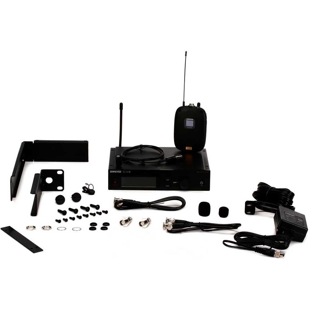 Shure SLXD14/85-G58 Combo System with SLXD1 Bodypack, SLXD4 Receiver, and WL185 Lavalier Microphone