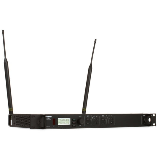 Shure ULXD4D=-V50 Dual Digital Wireless Receiver with internal power supply, 1/2 Wave Antenna and Rack Mounting Hardware