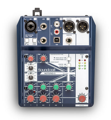 Soundcraft Notepad-5 Small-format Analog Mixing Console with USB I/O - 305broadcast