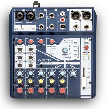 SoundCraft Notepad-8FX Small-format Analog Mixing Console with USB I/O and Lexicon Effects - 305broadcast