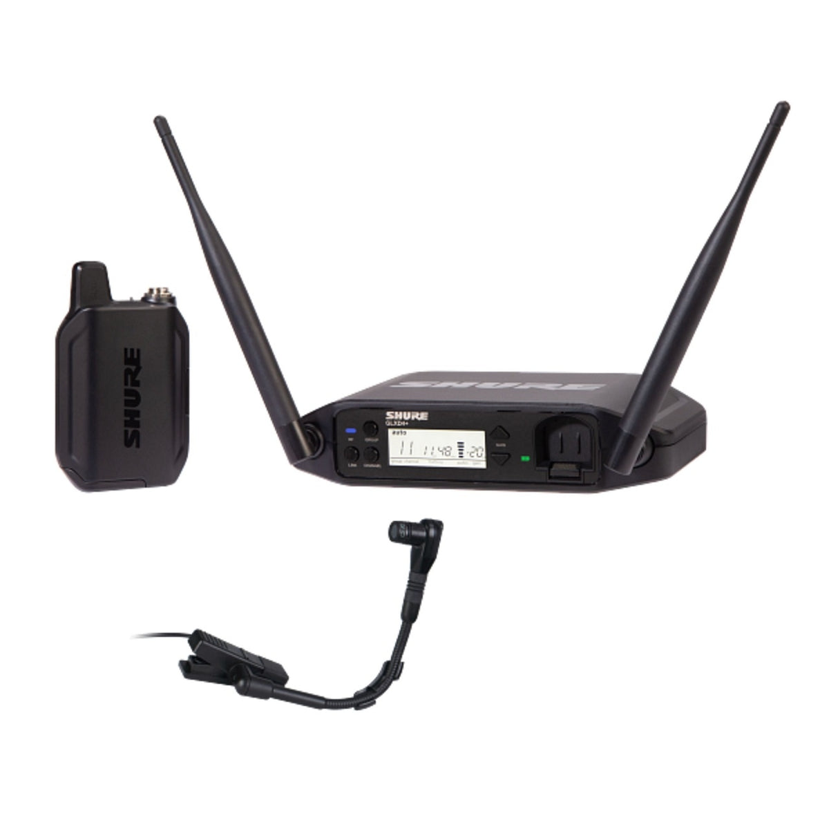 Shure GLXD14+/B98-Z3 The GLX-D+ Dual Band Wireless Presenter System features the precision-crafted BETA 98H/C flexible gooseneck microphone and the GLXD4+ tabletop receiver.