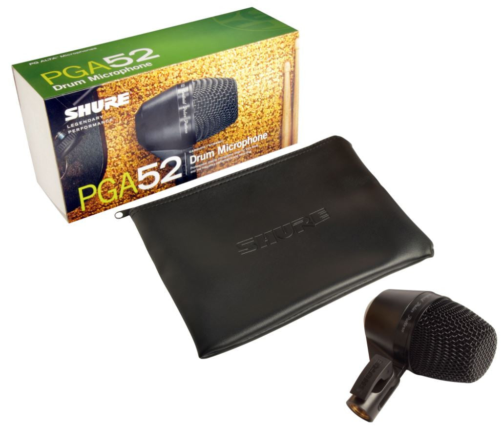 Shure PGA52-LC Cardioid swivel-mount dynamic kick-drum microphone - less cable