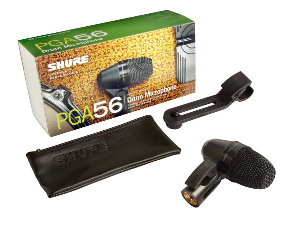 Shure PGA56-LC Cardioid swivel-mount dynamic snare/tom microphone - AP56DM drum mount, less cable