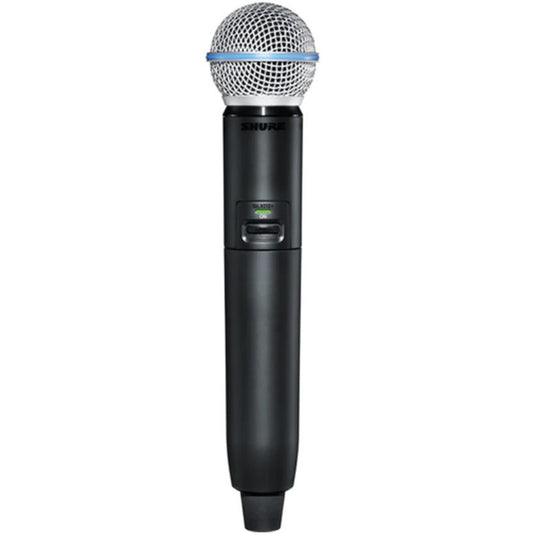 Shure GLXD2+/B58=-Z3 Featuring the industry standard BETA 58A vocal microphone, the GLXD2+/B58 Dual Band Handheld Transmitter delivers superior, transparent digital audio.