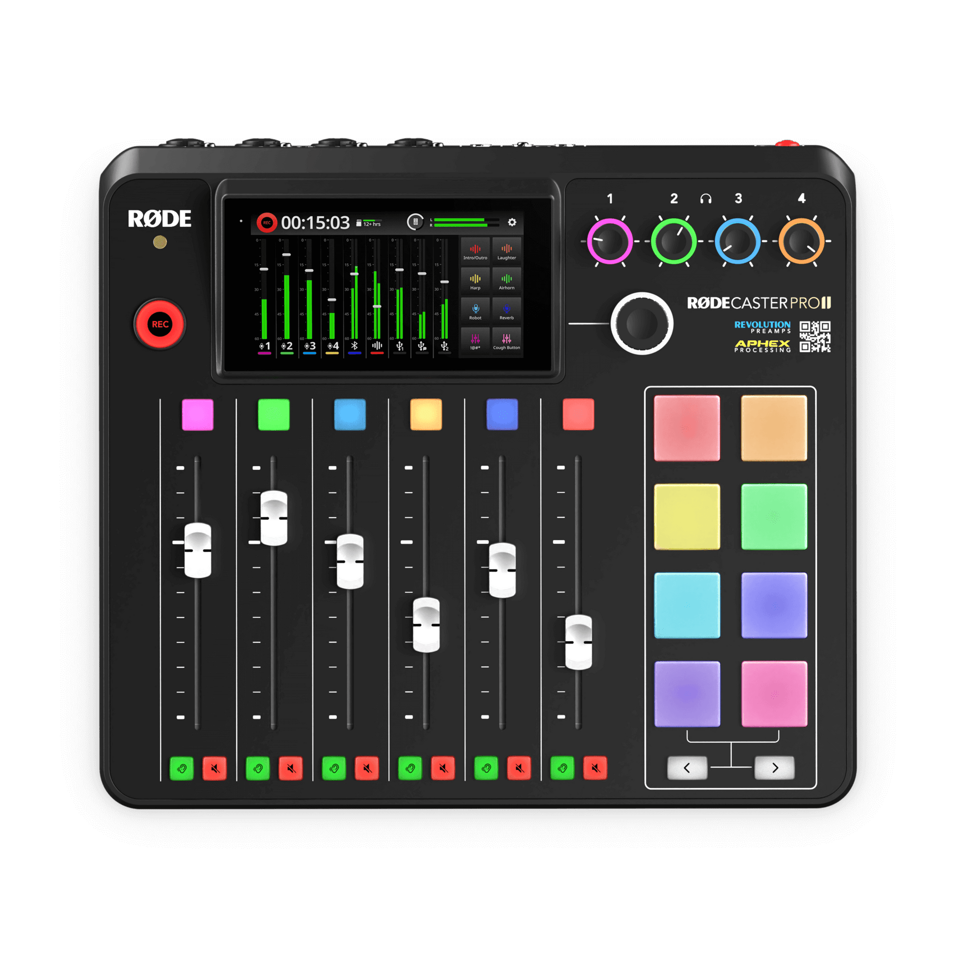 Rode RODECaster Duo Compact Integrated Audio Production Studio with 4 Faders, APHEX DSP, and Wireless Receiver