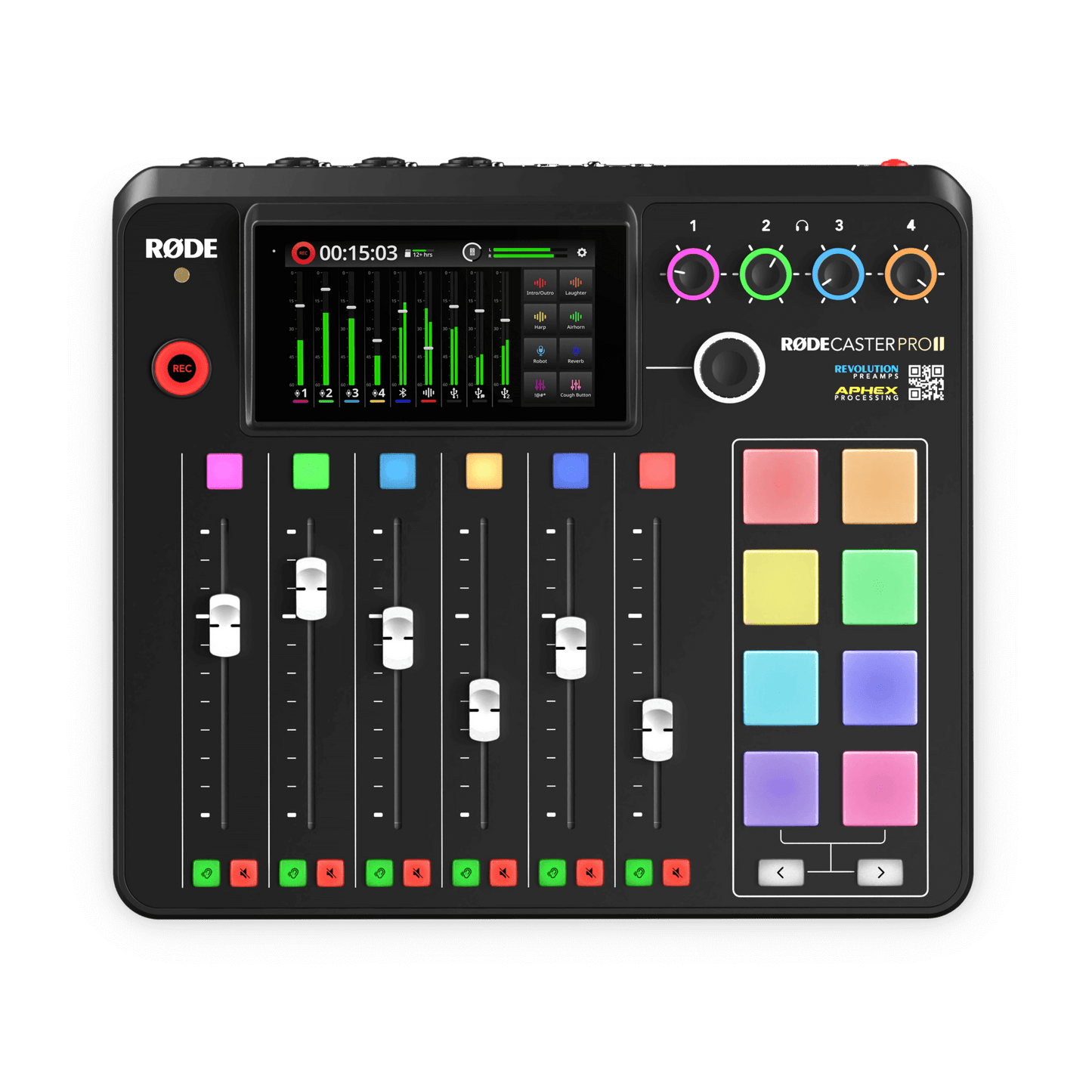 Rode RODECaster Pro II Integrated Audio Production Studio with 6 Faders, APHEX DSP, and Wireless Receiver