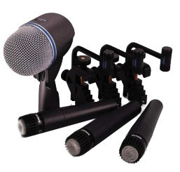 Shure DMK57-52 Drum Microphone Kit, includes 3 SM57 Microphones, one BETA 52A Microphone, three A56D Drum-mounting Systems, and