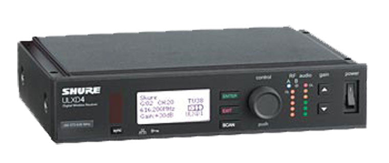 Shure ULXD4=-X52 Single Digital Wireless Receiver with PS41US Power Supply, 1/2 Wave Antenna and Rack Mounting Hardware
