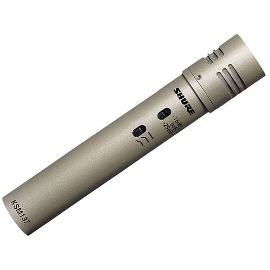 Shure KSM137/SL Cardioid Studio Condenser Microphone (Champagne), Foam Windscreen and Carrying Case