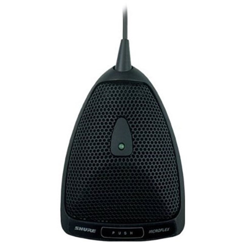 Shure MX391/S Supercardioid - Miniature Black Condenser Boundary Microphone, 12' Attached Cable Detachable preamp with XLR