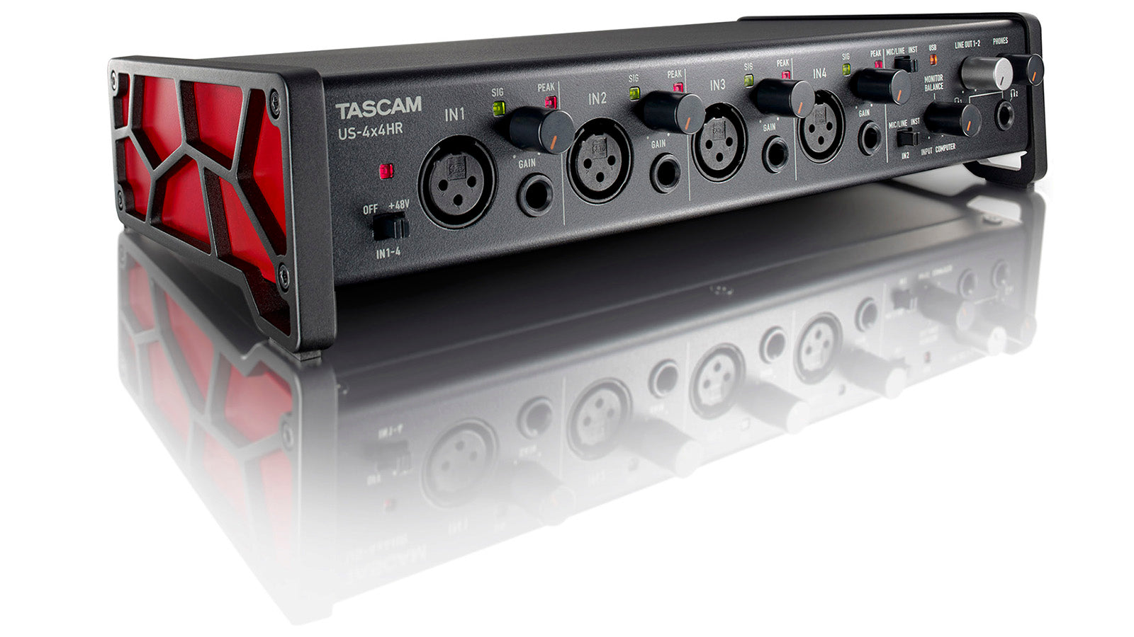 Tascam US-4x4HR 4-IN/4-OUT High-Resolution USB Audio/MIDI Interfac - 305broadcast